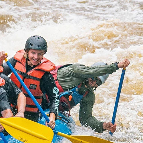 Apricity Recovery and Support Services Rafting Codie has a blast with Raftypaa by Young People of Alcoholics Anonymous in Silver Cliff, Wisconsin. The group rafts on the Menominee and Peshtigo Rivers